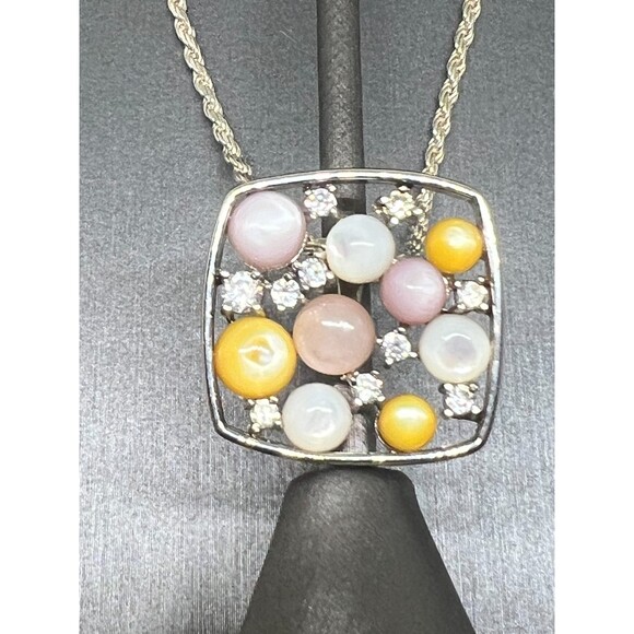 Vintage Handmade Necklace and Earrings Set Multi stone & CZ - Picture 7 of 8